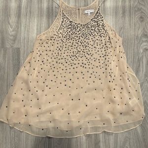 Milly top in blush with gunmetal stones.